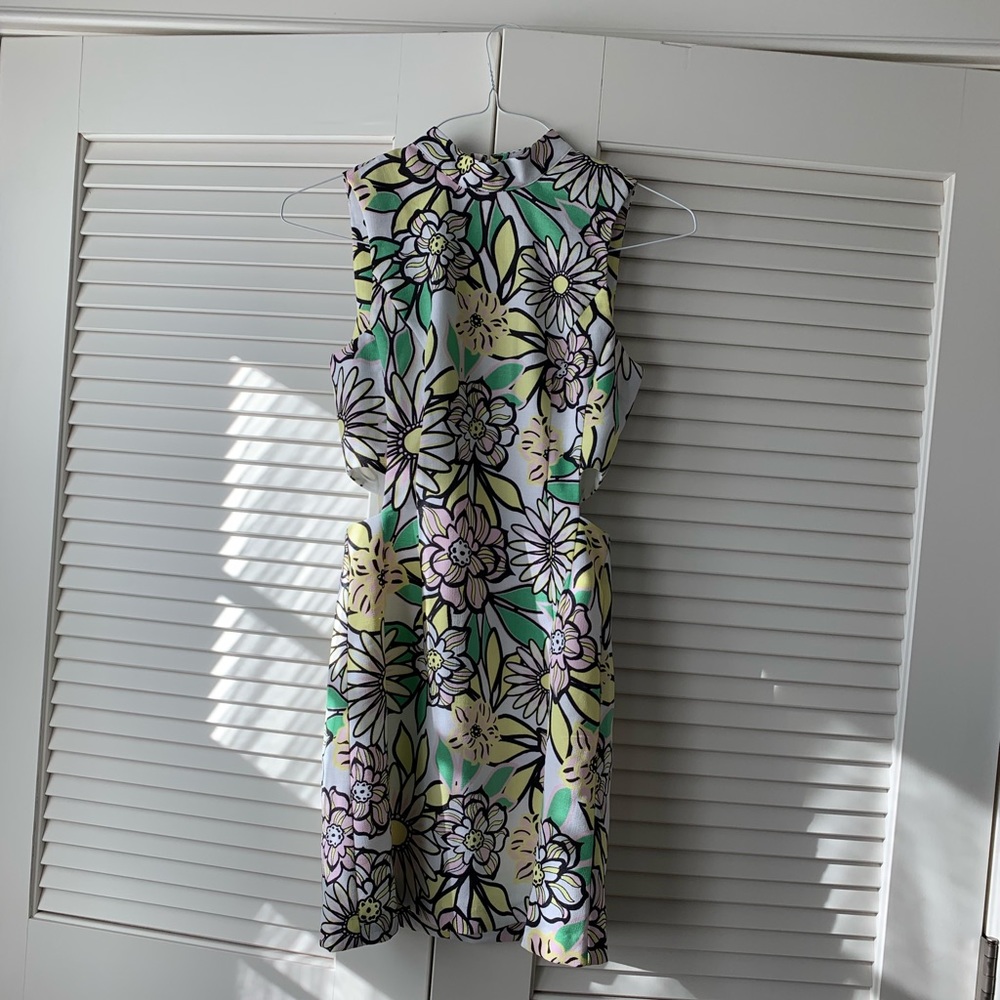 HM floral cut out mini dress